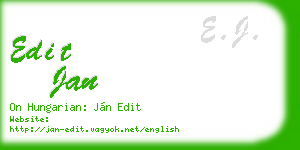 edit jan business card